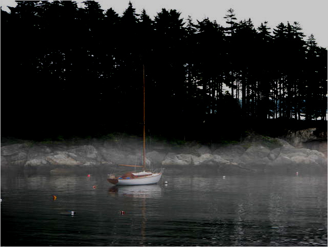 boat in fog