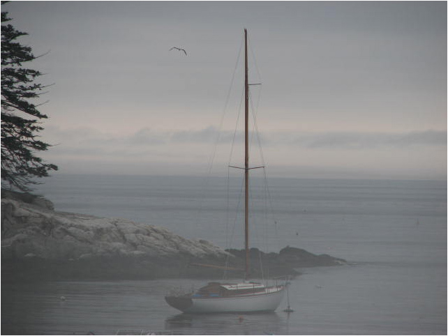 boat in fog